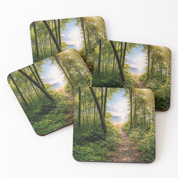 Artikelvorschau, Sonnenbeschienener Waldweg zum Meer entworfen und verkauft von Aurora North.