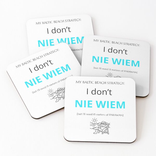 Item preview, White ​Funny Polish Baltic Beach Parawan I don't NIE WIEM Summer Struggle designed and sold by VibePolinglish.