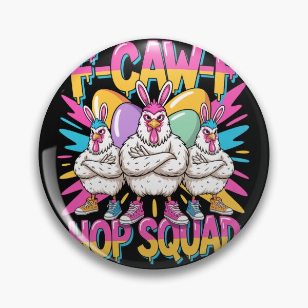 Item preview,  F-Caw-F Hop Squad – Funny Easter Chicken Bunny Ears Sneakers Crew Tee V8 designed and sold by DarylWelsh2024.