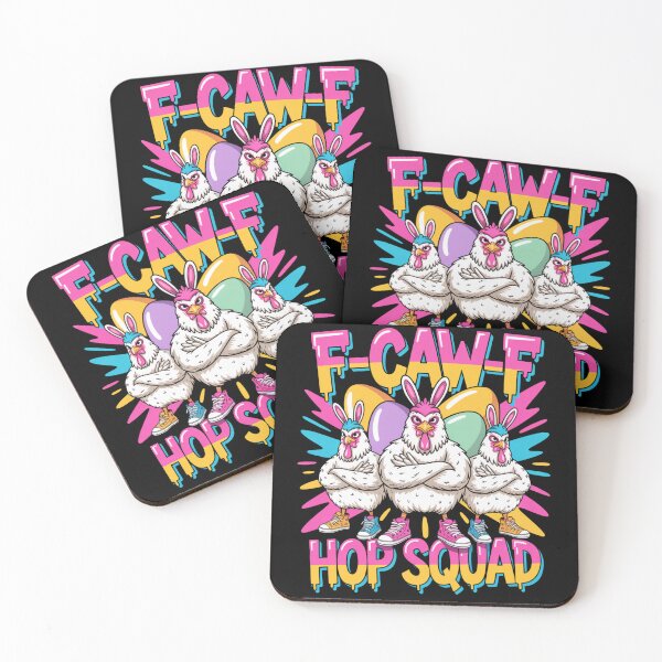 Item preview,  F-Caw-F Hop Squad – Funny Easter Chicken Bunny Ears Sneakers Crew Tee V8 designed and sold by DarylWelsh2024.