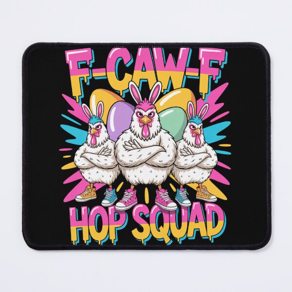 Item preview,  F-Caw-F Hop Squad – Funny Easter Chicken Bunny Ears Sneakers Crew Tee V8 designed and sold by DarylWelsh2024.