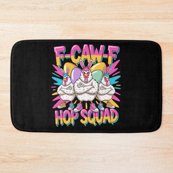 Item preview,  F-Caw-F Hop Squad – Funny Easter Chicken Bunny Ears Sneakers Crew Tee V8 designed and sold by DarylWelsh2024.