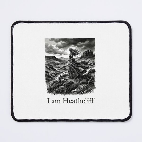 Item preview, Wuthering Heights Catherine I am Heathcliff Moorland engraving illustration designed and sold by Fenay Designs.