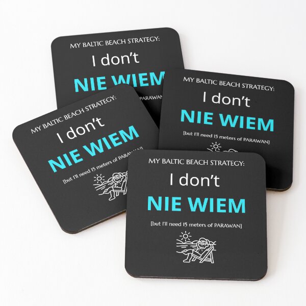 Item preview, Black ​Funny Polish Baltic Beach Parawan I don't NIE WIEM Summer Struggle designed and sold by VibePolinglish.