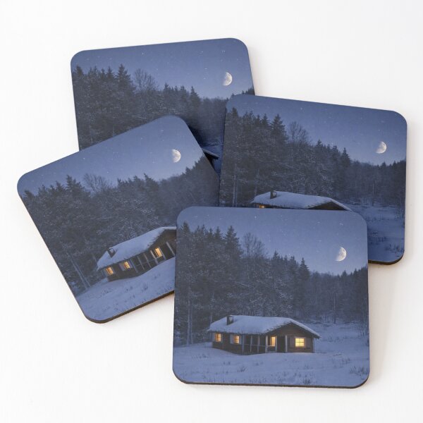 Item preview, Old cabin under the moonlight designed and sold by Aurora North.