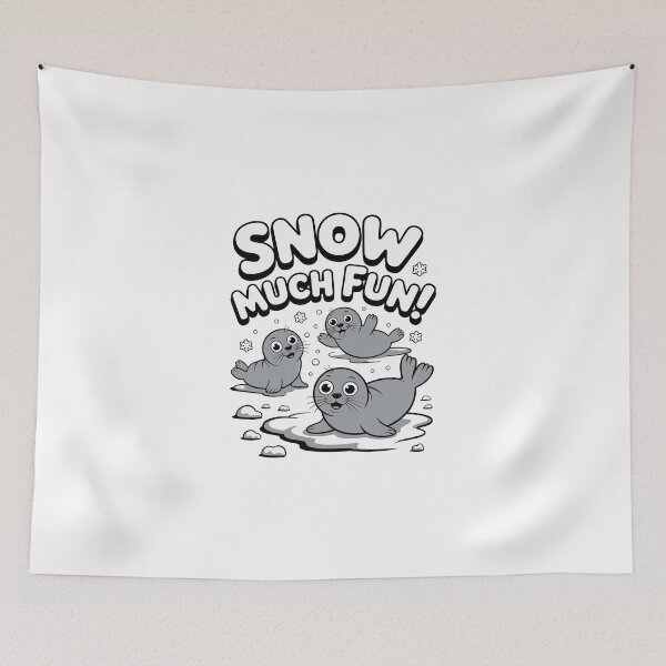Aperçu de l'œuvre Phoque Snow Much Fun, créée et vendue par jkrphoto.