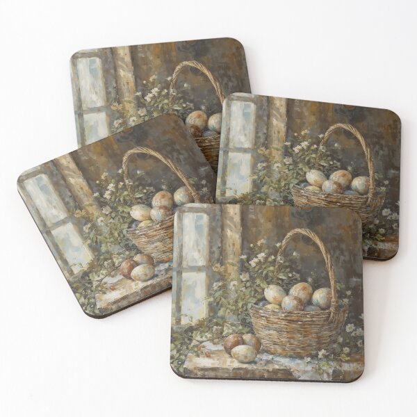 Item preview, Vintage Easter Basket and Spring Blossoms Still Life Painting designed and sold by Sergey Sedunov.