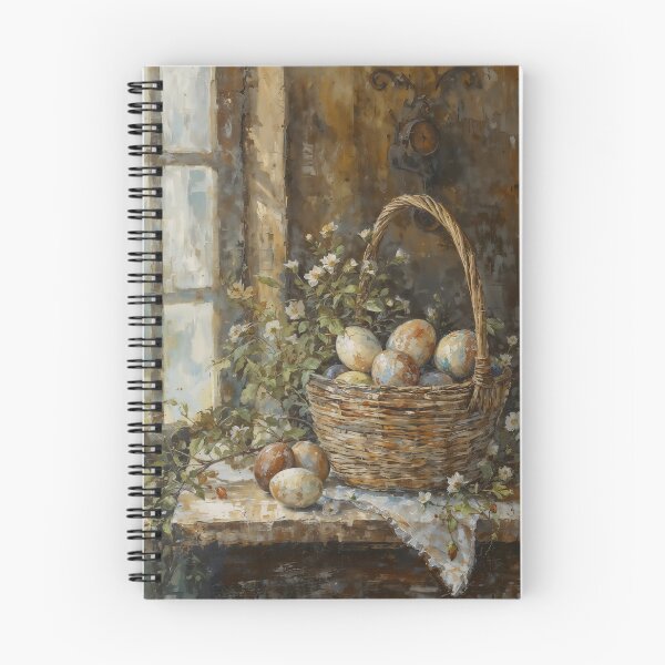 Item preview, Vintage Easter Basket and Spring Blossoms Still Life Painting designed and sold by Sergey Sedunov.