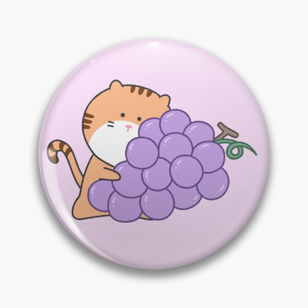 Artikelvorschau, Kawaii Fruit Cat Serie - Katze mit frischen Trauben entworfen und verkauft von ubborn.