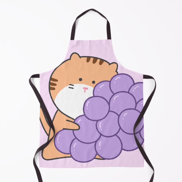 Artikelvorschau, Kawaii Fruit Cat Serie - Katze mit frischen Trauben entworfen und verkauft von ubborn.