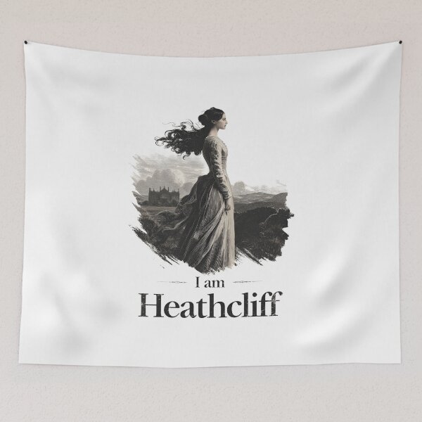 Item preview, Wuthering Heights Antique Illustration Catherine I am Heathcliff Book print designed and sold by Fenay Designs.