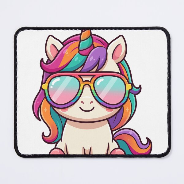 Item preview, Cute Kawaii Unicorn with Sunglasses Vector Illustration Summer Vibes designed and sold by DiNata.