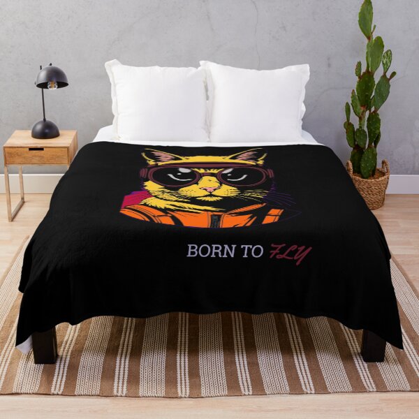 Item preview, Born To Fly Retro Cat Pilot Aesthetic designed and sold by Quotable Gear.