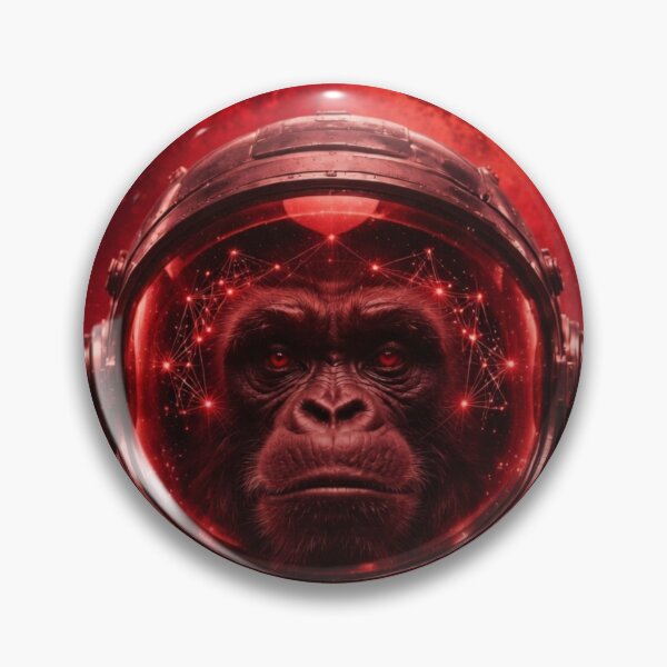 Item preview, Retrofuturistic Ape Astronaut – Red Planet Cyber Sci-Fi Art designed and sold by A-T-H.