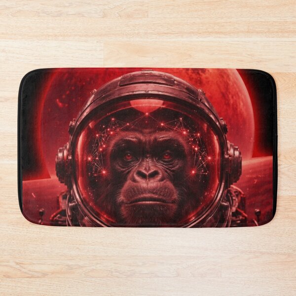 Item preview, Retrofuturistic Ape Astronaut – Red Planet Cyber Sci-Fi Art designed and sold by A-T-H.