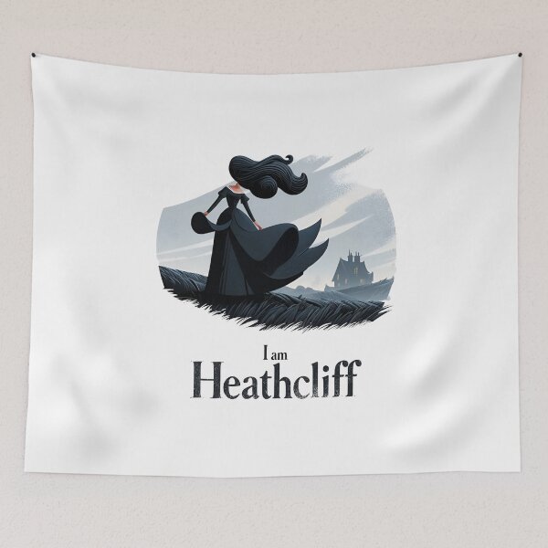 Item preview, Wuthering Heights I am Heathcliff Stylized Moorland figure minimalist graphic art designed and sold by Fenay Designs.