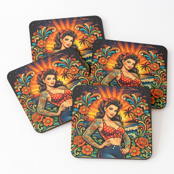 Item preview, Pin up, sleve, rockabilly, folk art designed and sold by Aurora North.