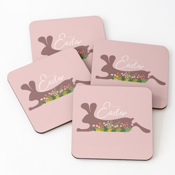 Item preview, Happy Easter with Bunny Body at Banner and Flowers Decoration	 designed and sold by AlginaPugachova.