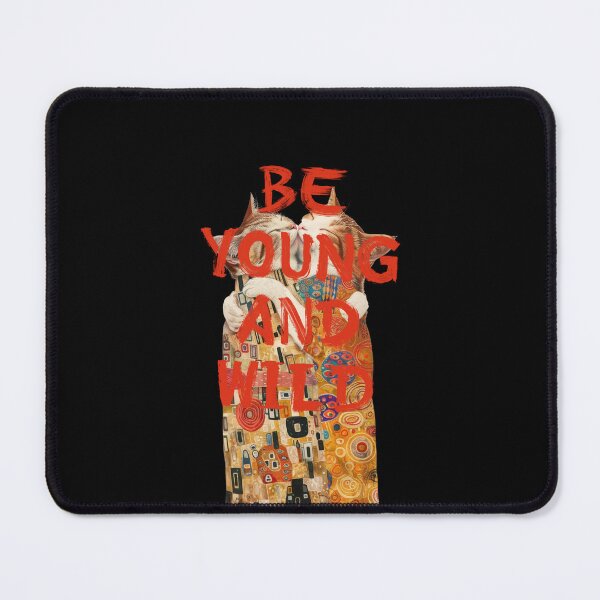 Item preview, Vintage Cat Lovers Typography Be Young and Wild Klimt Inspired Couple designed and sold by UtArt.