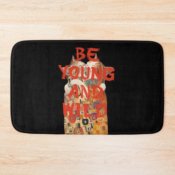 Item preview, Vintage Cat Lovers Typography Be Young and Wild Klimt Inspired Couple designed and sold by UtArt.