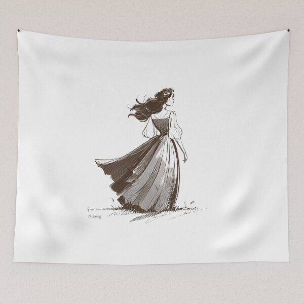 Item preview, Wuthering Heights Catherine I am Heathcliff Sketch style moorland design designed and sold by Fenay Designs.