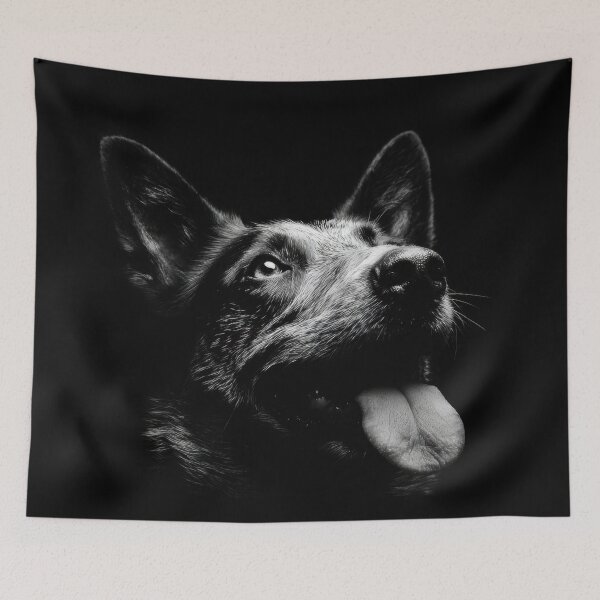 Item preview, Dog looks up in dark setting designed and sold by anytka.