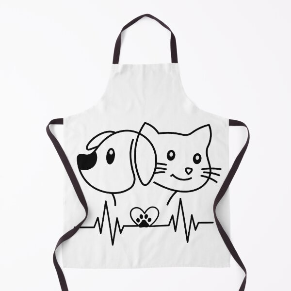 Item preview, line design of cat and dog together. designed and sold by geekmania48.