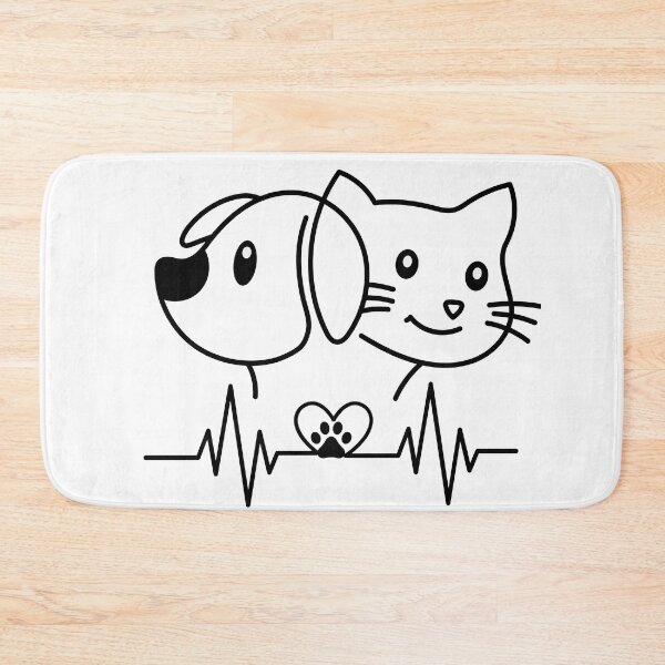 Item preview, line design of cat and dog together. designed and sold by geekmania48.