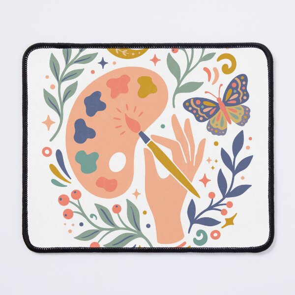 Item preview, Retro Boho Artist Hand and Palette Vector Illustration Nature designed and sold by DiNata.