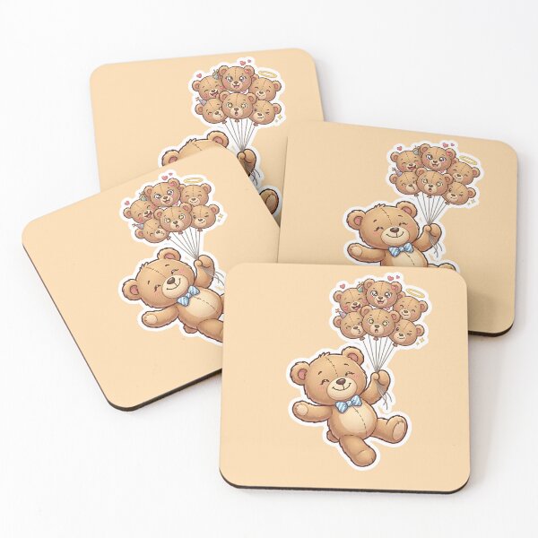 Item preview, Cute Teddy Bear Floating with Balloon Buddies designed and sold by Pure Craft.