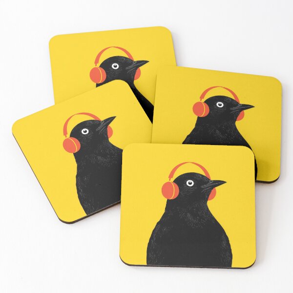 Item preview, Bird with headphones enjoys music designed and sold by anytka.