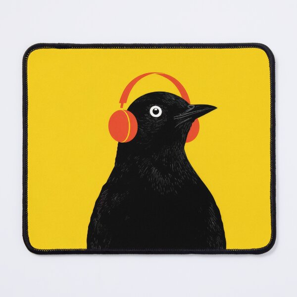 Item preview, Bird with headphones enjoys music designed and sold by anytka.