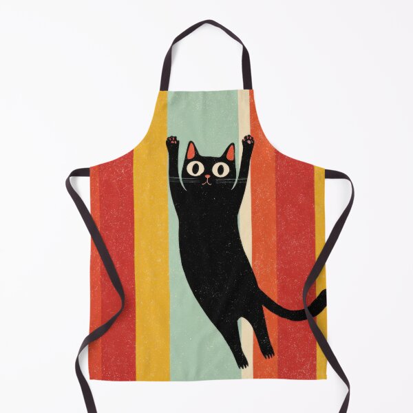Item preview, Black cat leaps on stripes designed and sold by anytka.