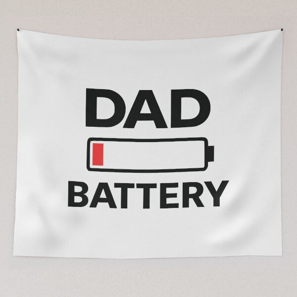 Item preview, Funny Dad Battery Low Minimalist Graphic Design designed and sold by FunFitLife Studio.