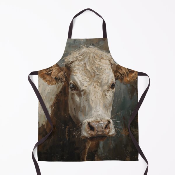 Item preview, Vintage Portrait of a Brown and White Cow - Expressive Oil Painting designed and sold by Sergey Sedunov.