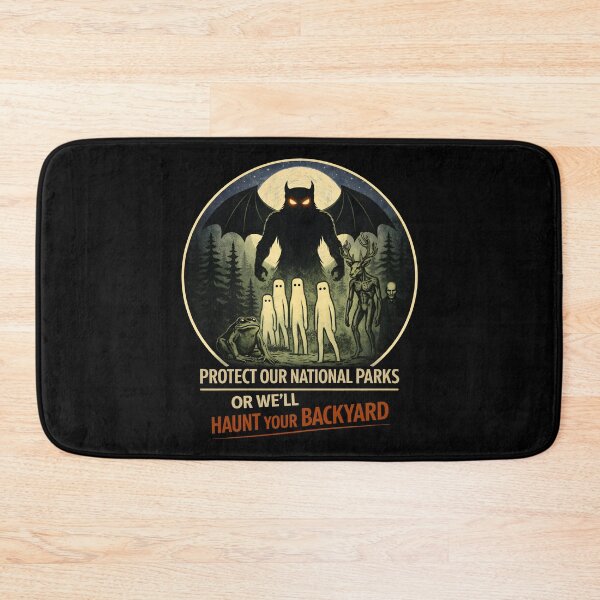 Item preview, Protect Our National Parks or We'll Haunt Your Backyard Funny mothman  designed and sold by gear-posters.