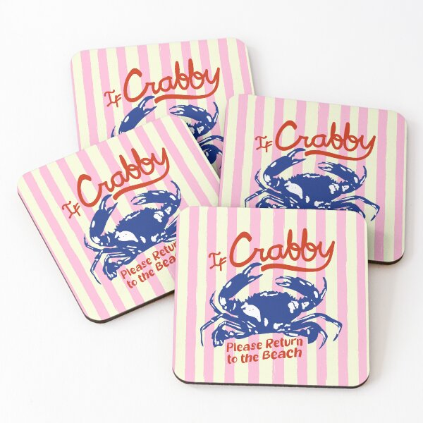 Item preview, If Crabby Please Return to the Beach Coastal Retro Illustration designed and sold by MaiZephyr.