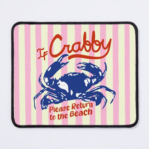 Item preview, If Crabby Please Return to the Beach Coastal Retro Illustration designed and sold by MaiZephyr.