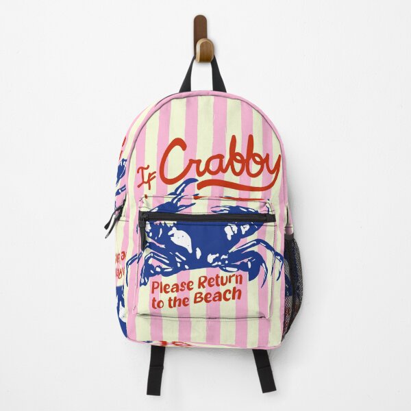Item preview, If Crabby Please Return to the Beach Coastal Retro Illustration designed and sold by MaiZephyr.
