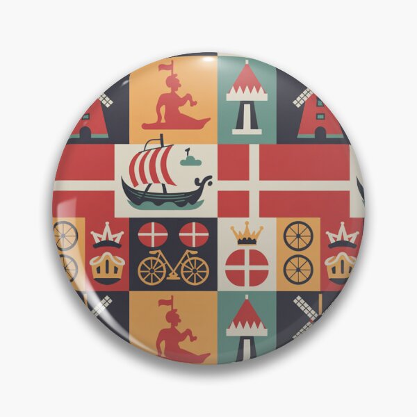 Item preview, Danish Icons Seamless Pattern designed and sold by Midnight Veil Designs.