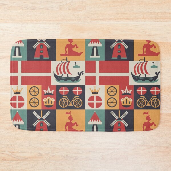 Item preview, Danish Icons Seamless Pattern designed and sold by Midnight Veil Designs.