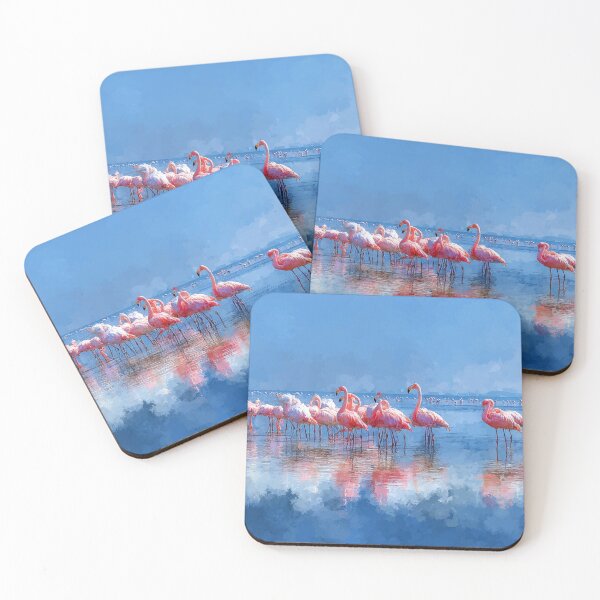 Item preview, Flamingos in Blue Water   designed and sold by AquamaraArt.
