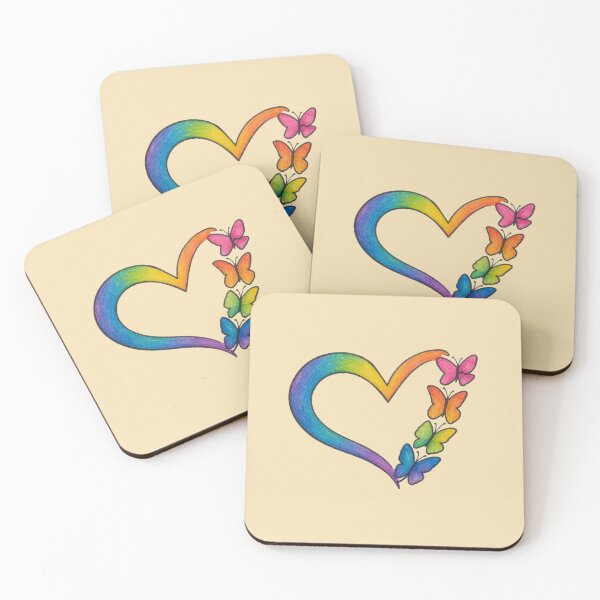 Item preview, Colorful heart with butterflies  designed and sold by DoneAndDusted.