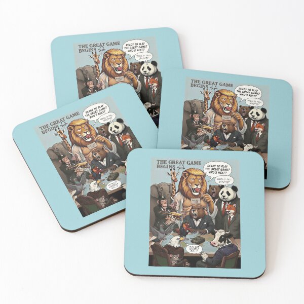 Item preview, The Great Game Begins — World Leaders as Animals Political Satire designed and sold by SammyMorry.