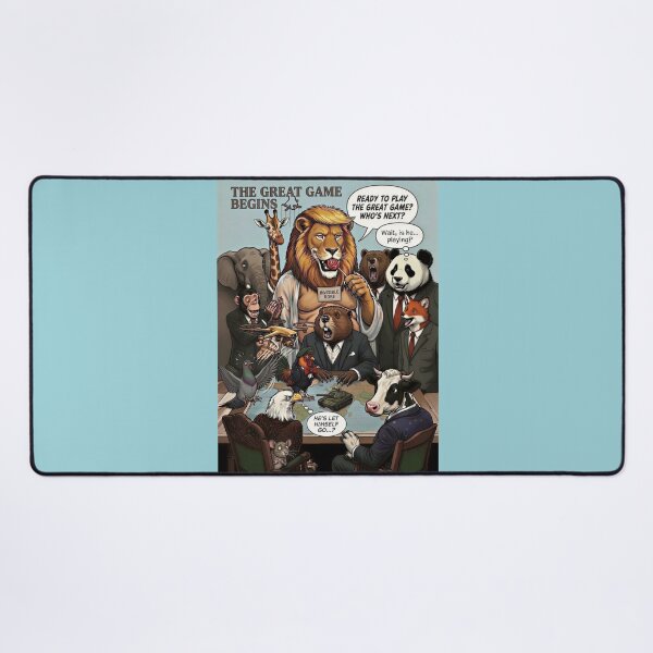 Item preview, The Great Game Begins — World Leaders as Animals Political Satire designed and sold by SammyMorry.