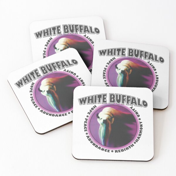 Item preview, Sacred White Buffalo Illustration – Symbol of Rebirth and Abundance designed and sold by White Buffalo Art.