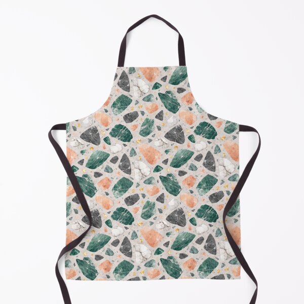 Item preview, Elegant Grey Terrazzo Mosaic with Peach and Charcoal Stone designed and sold by OpenDreamArts.