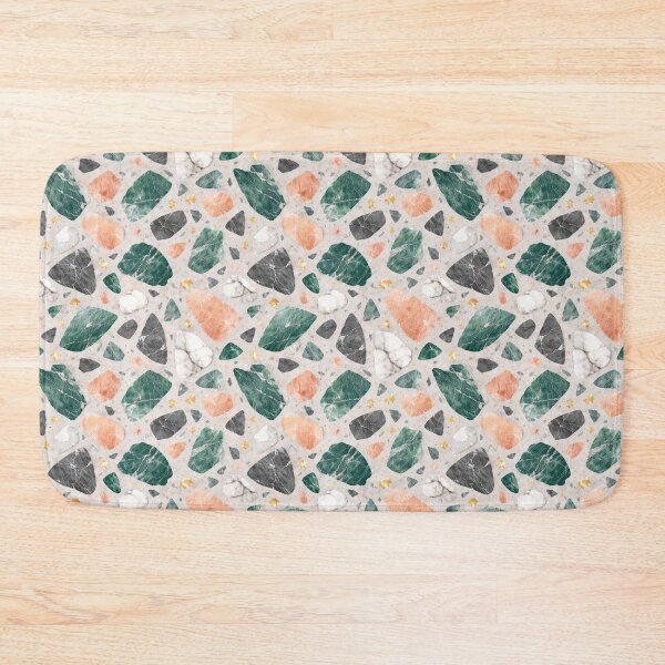 Item preview, Elegant Grey Terrazzo Mosaic with Peach and Charcoal Stone designed and sold by OpenDreamArts.
