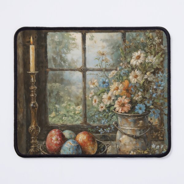 Item preview, Vintage Rustic Easter Still Life with Daisies and Painted Eggs designed and sold by Sergey Sedunov.