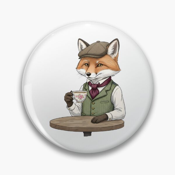 Item preview, Vintage Fox Tea Time Gentleman Animal Illustration. designed and sold by The-T-In-Retro.